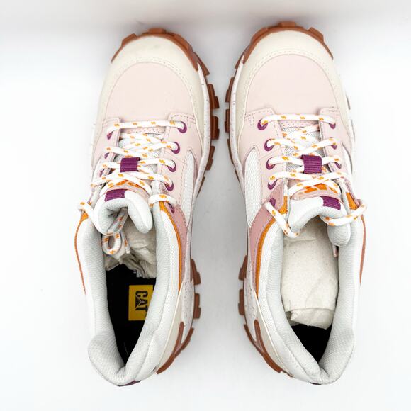 Caterpillar Pink and White Sneakers with Rugged Design - Picture 10 of 14